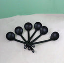 Pack Of 6 Ridged Matte Black Melamine Stirring Mixing Serving Ladle Spoons