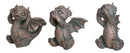 Set of 3 See Hear Speak No Evil Funny Hatchling Baby Dragons Fantasy Figurines