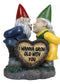Whimsical Mr Mrs Gnome Kissing By Heart Sign I Wanna Grow Old With You Figurine