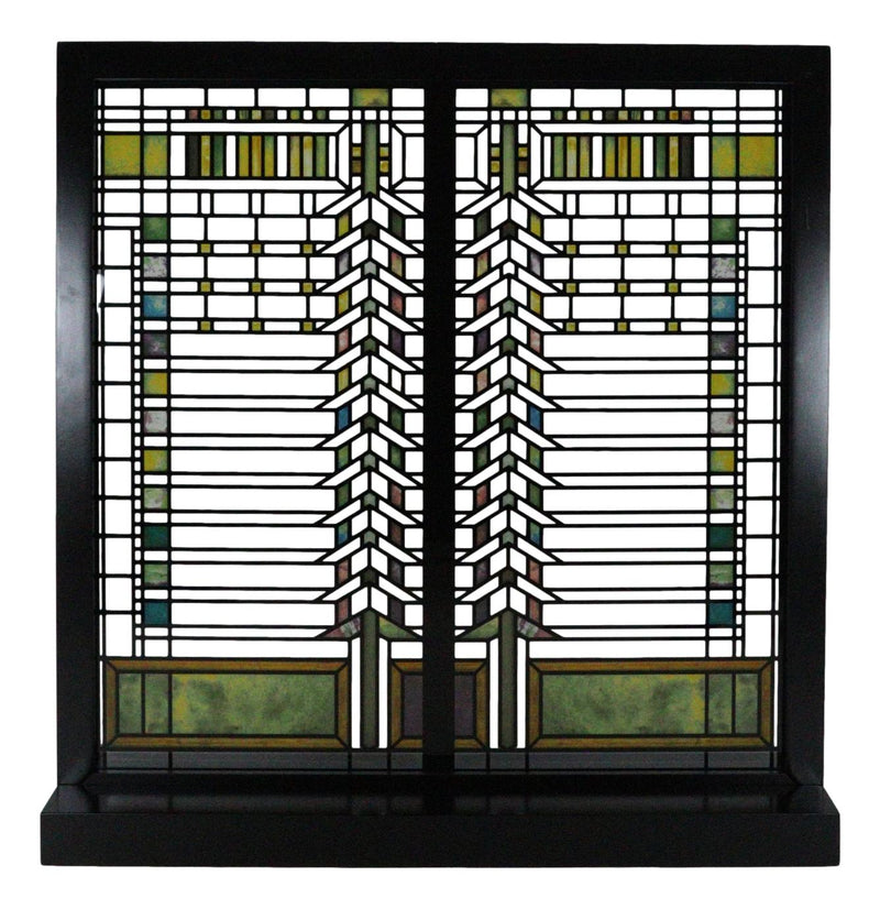 Frank Lloyd Wright Martin House Casement Window Stained Glass Panel Desk Plaque