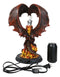 Red Hell Fire Flame Volcano Dragon Table Lamp With Towering Canopy Wings Statue