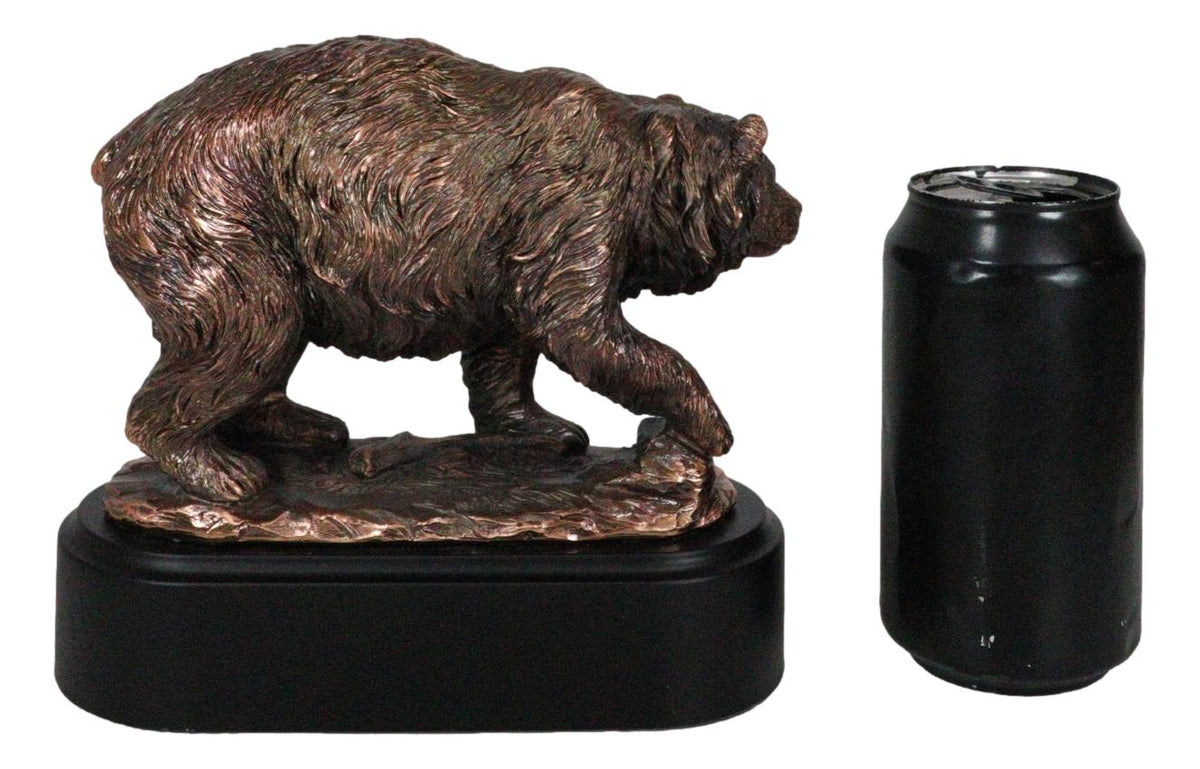 Pawing Grizzly Bear Statue 6.25"H Bronze Electroplated Resin Wildlife Figurine