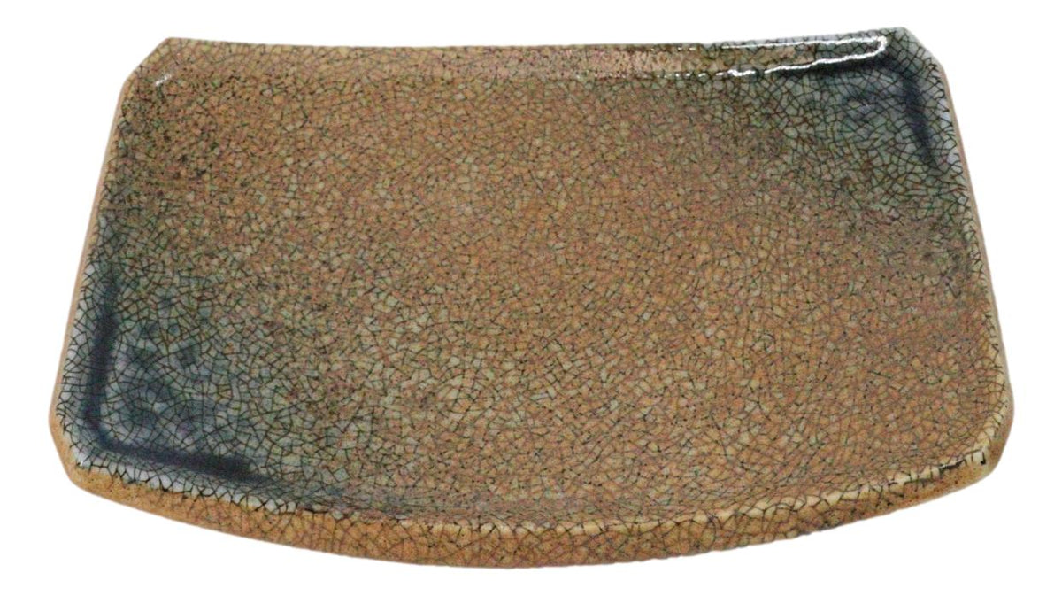 Set Of 4 Japanese Sunaji Kairagi Curved Rectangular Sushi Yakitori Plates 7"L