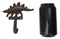 Pack Of 2 Cast Iron Rustic Jurassic Stegosaurus Dinosaur Wall Hook Sculptures
