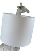 Whimsical Peeking Safari Giraffe Chic Bedside Table Lamp With Fabric Shade 27"H