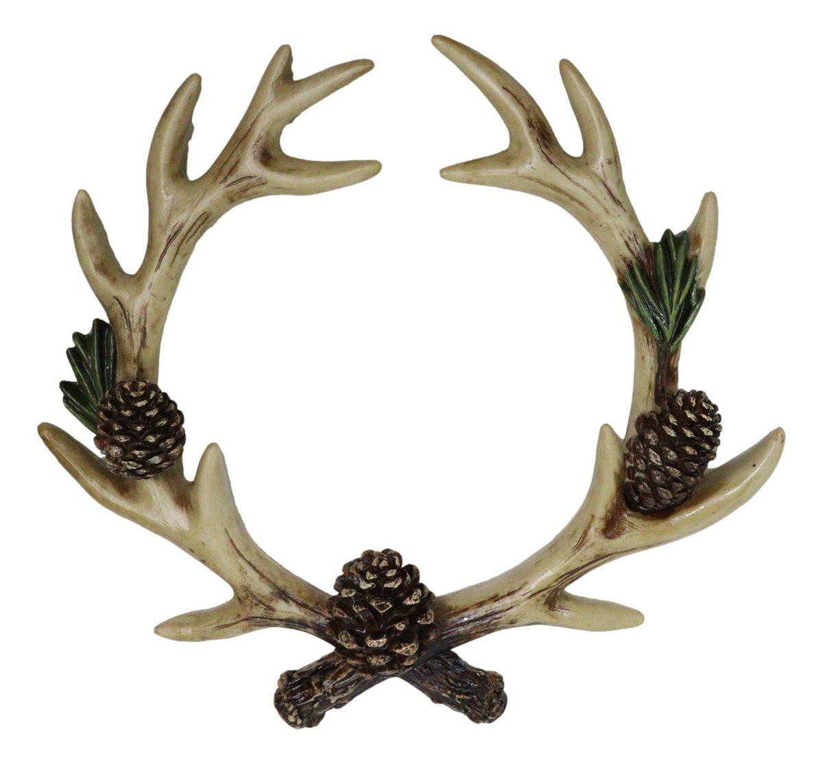 Antler Wreath Wall Decor with Pinecones Rustic Deer Antler Crown Cabin Lodge