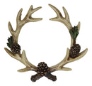 Antler Wreath Wall Decor with Pinecones Rustic Deer Antler Crown Cabin Lodge