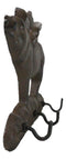 Cast Iron Whimsical Flying Pig Angel 3-Peg Wall Hook Decorative Sculpture