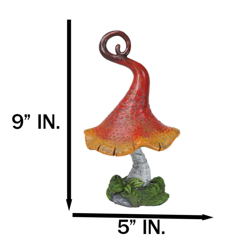 Enchanted Fairy Garden Whimsical Forest Cottage Crooked Mushroom Figurine 9"H