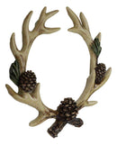 Antler Wreath Wall Decor with Pinecones Rustic Deer Antler Crown Cabin Lodge
