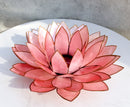 Fuchsia Pink Capiz Seashells Lotus Flower Votive Tea Light Candle Holder 8.5"D