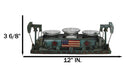 US Flag Nodding Donkey Pumpjack Oil Derrick Rigs Triple Votive Candleholder