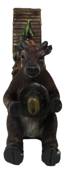 Western Welcome Sign Barn Horseshoe Pine Tree Ropes Cowboy Cow Desktop Figurine