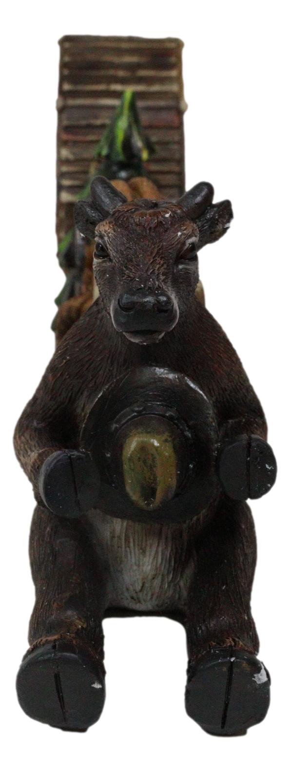 Western Welcome Sign Barn Horseshoe Pine Tree Ropes Cowboy Cow Desktop Figurine