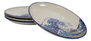 Set Of 4 Hokusai The Great Wave Of Kanagawa Mount Fuji 11"D Round Dinner Plates
