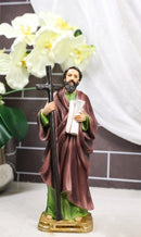 Christian Apostle Of Jesus Martyr Saint Philip With Tall Cross Figurine 8"H