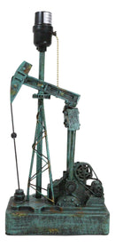 Rustic Western Nodding Donkey Pumpjack Oil Derrick Rig Sculptural Table Lamp