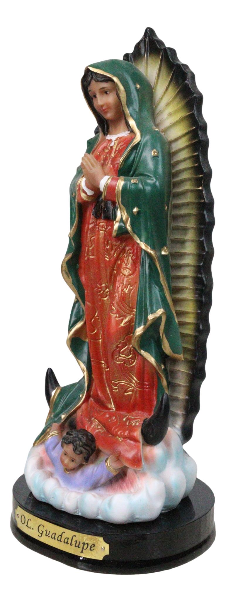 Catholic Blessed Virgin Mary Our Lady of Guadalupe Figurine With Base 8" Tall