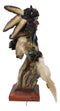 Native Indian Chief Warrior Hunter With Buffalo Horns And Feathers Bust Figurine