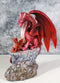 Red Fire Elemental Dragon with Baby Hatchling Standing On Rock Cliff Figurine