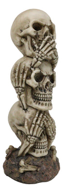 Triple Stacked Funny See Hear Speak No Evil Skulls Family Home Decor Figurine