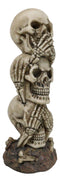 Triple Stacked Funny See Hear Speak No Evil Skulls Family Home Decor Figurine