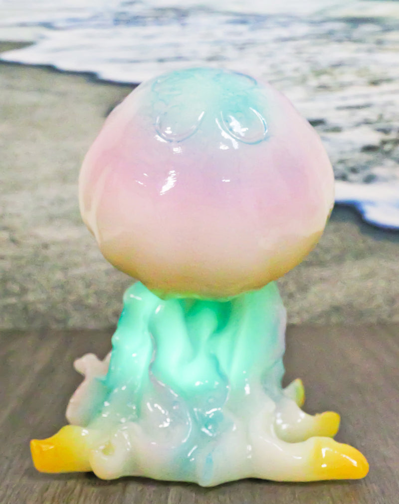 Nautical Colorful LED Glow Light Acrylic Resin Jellyfish Sea Jellies Figurine