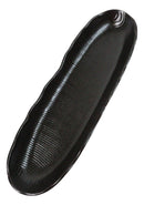 Pack Of 6 Kokuyo Modern Black Ceramic Wavy Oblong Long Serving Platters 13.25"L