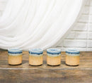 Set of 4 Artistic Blue River Sand Ao Nagashi Porcelain 1.25oz Ochoko Yuzu Cups