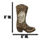 Western Wild Horse with Floral Scrollwork Faux Wood Cowboy Boot Vase Holder