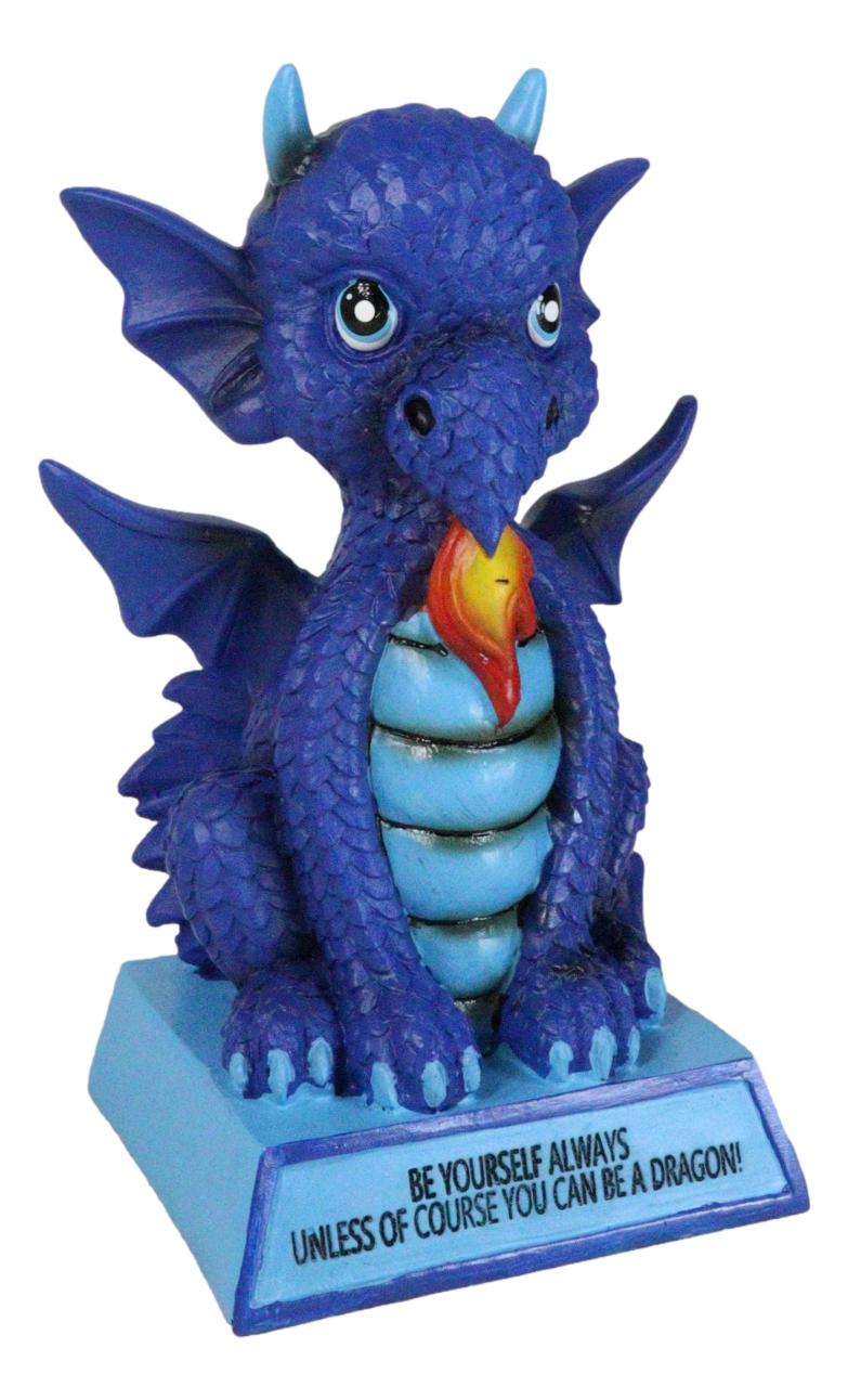 Ocean Blue Koan Cartoon Dragon Figurine Be Yourself Unless You Can Be A Dragon!