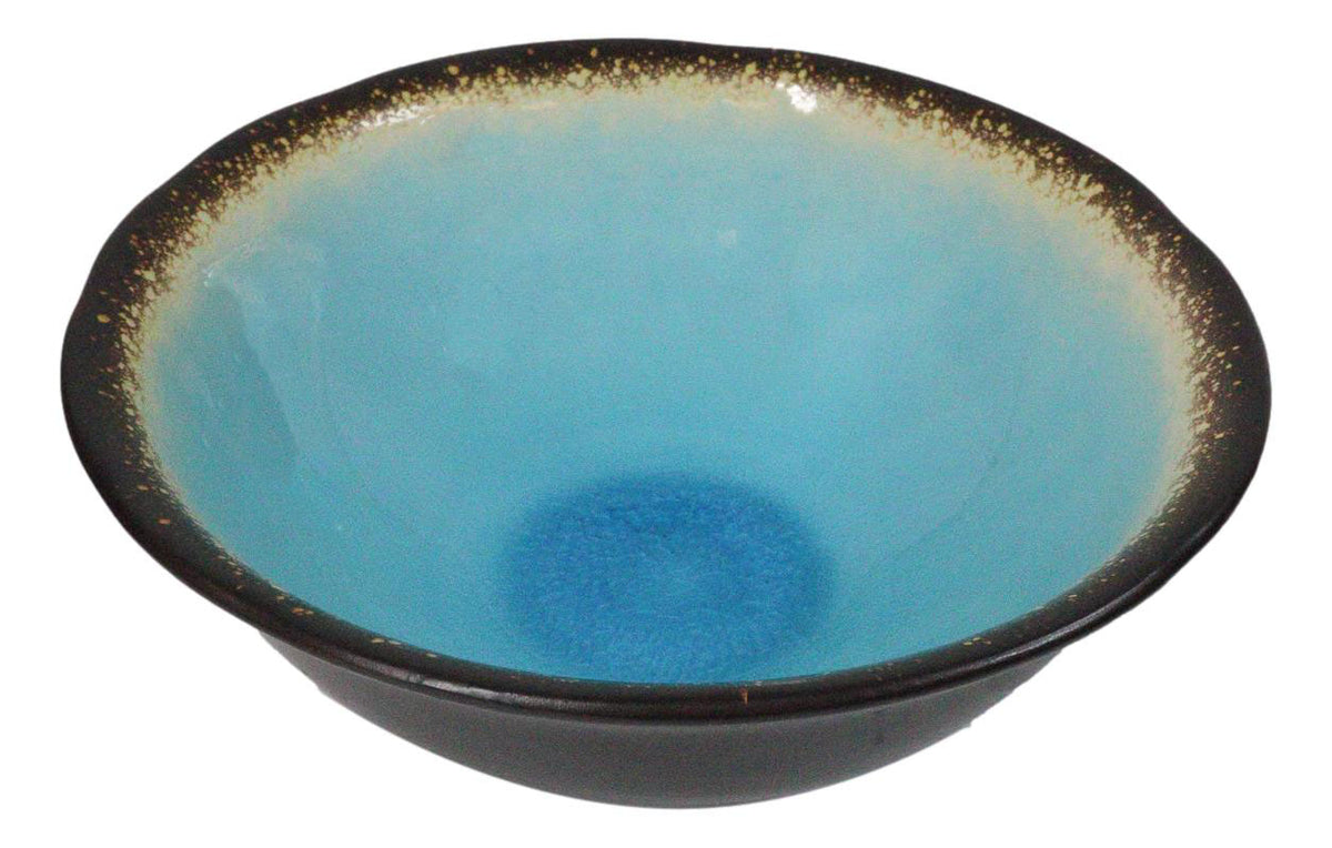Pack Of 6 Crackle Blue Sky Aozora Kannyu Ceramic Large Pho Ramen Soup Bowls 47oz
