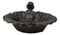Small Rustic Cast Iron Lovebirds Perching On Sunflower Garden Bird Feeder Bath