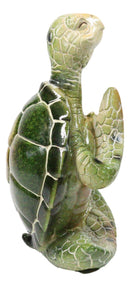 Nautical Marine Green Turtle in Blissful Meditation Decorative Figurine 6.25" L