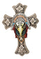Southwestern Rustic Native Tribal Raven Crow Skull Headdress Roach Wall Cross
