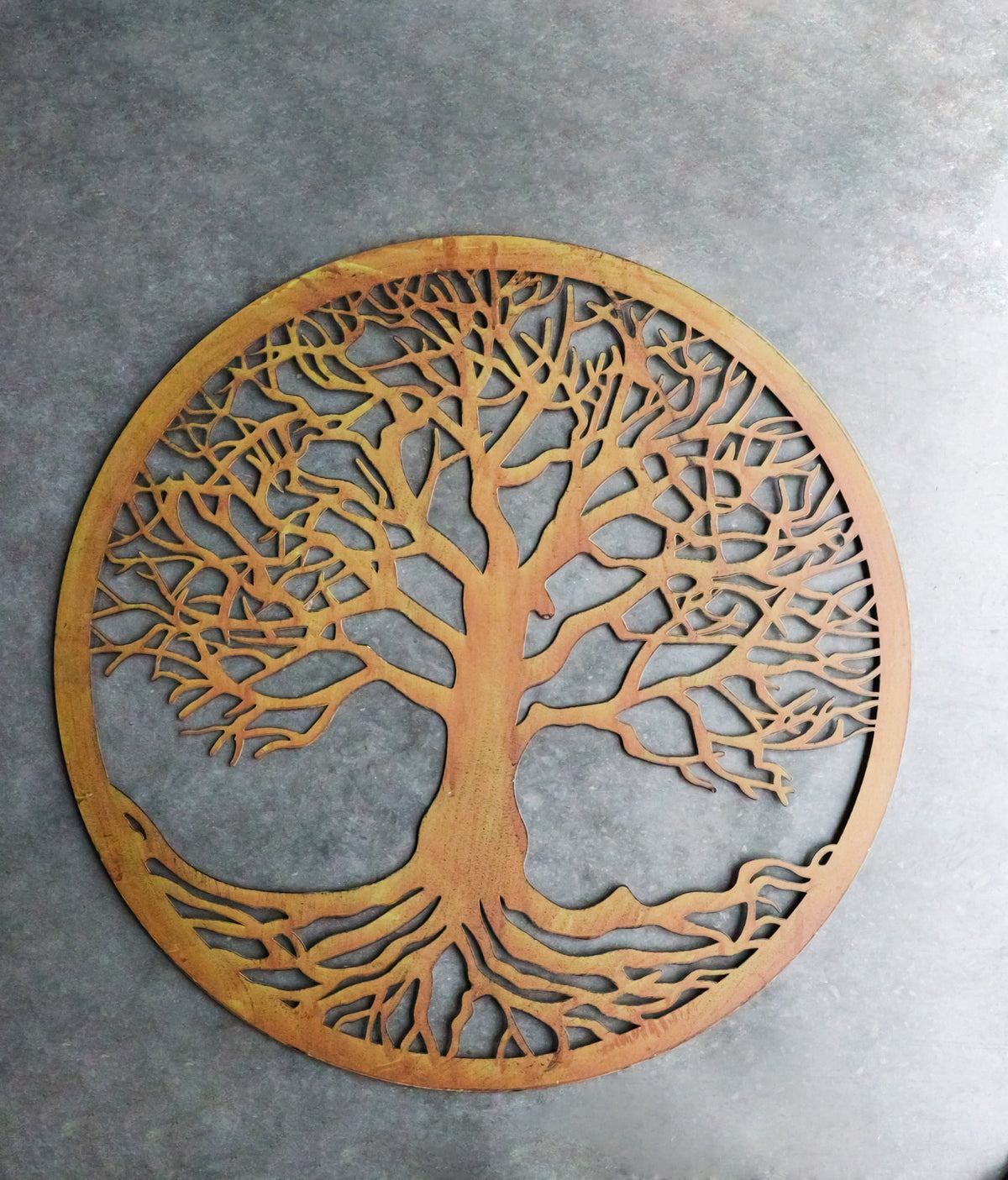 Green 23"D Oversized Celtic Tree of Life Medallion Metal Wall Circle Plaque