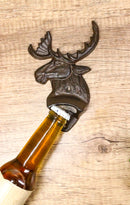 Pack Of 2 Rustic Western Country Bull Moose Cast Iron Beer Bottle Wall Openers