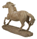 Western Wild And Free Open Grasslands Galloping Horse Faux Wood Figurine 9"L