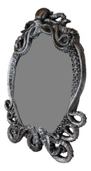 25"H Large Vintage Silver Marine Sea Monster Kraken Cthulhu Octopus Wall Mirror