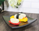 Pack Of 5 Black Tetsu Kesho Collection Square Appetizer Dessert Salad Plates