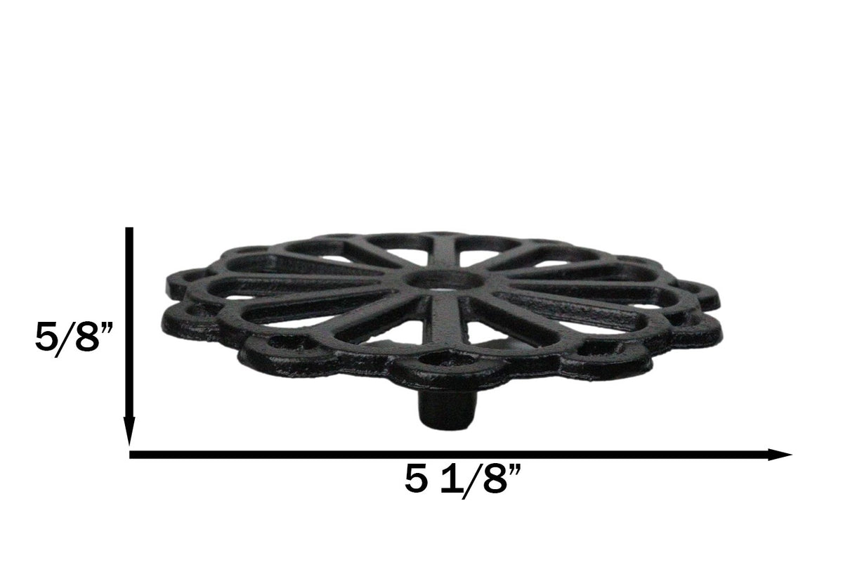 Floral Wheel 12 Spokes Traditional Cast Iron Metal Tetsubin Teapot Trivet Stand