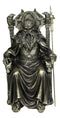 Norse Viking Odin The Alfather Sitting On A Throne with Raven Spear Statue