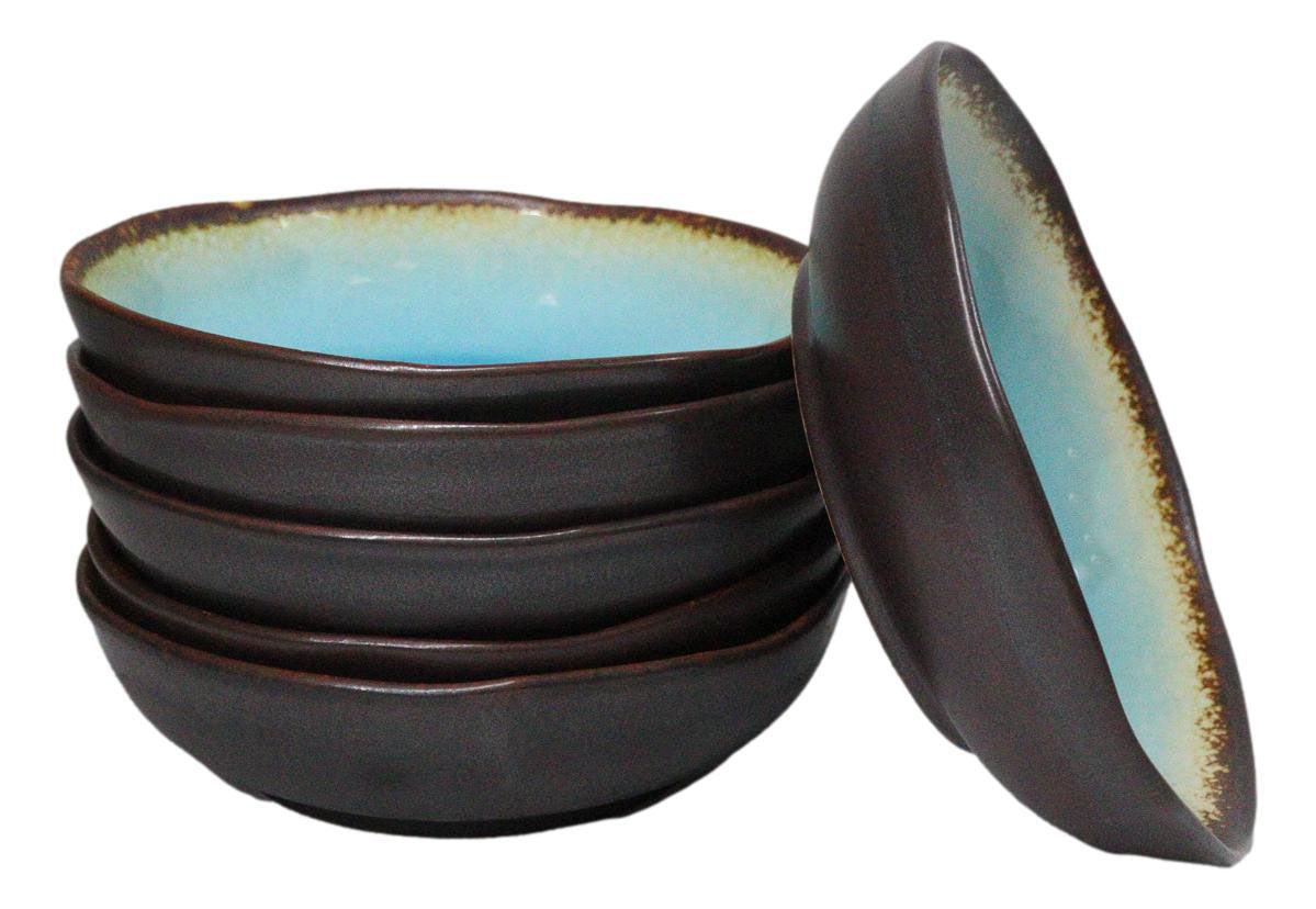 Pack Of 6 Blue Sky Aozora Kannyu Round Flair Deep Plates Shallow Bowls 15oz