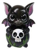 Black Onyx Drake Potion Pals Small Baby Dragon Imp Sitting in Cauldron Figurine