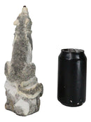 Woodlands Wildlife Mystical Alpha Snow Arctic Wolf Howling At The Moon Figurine