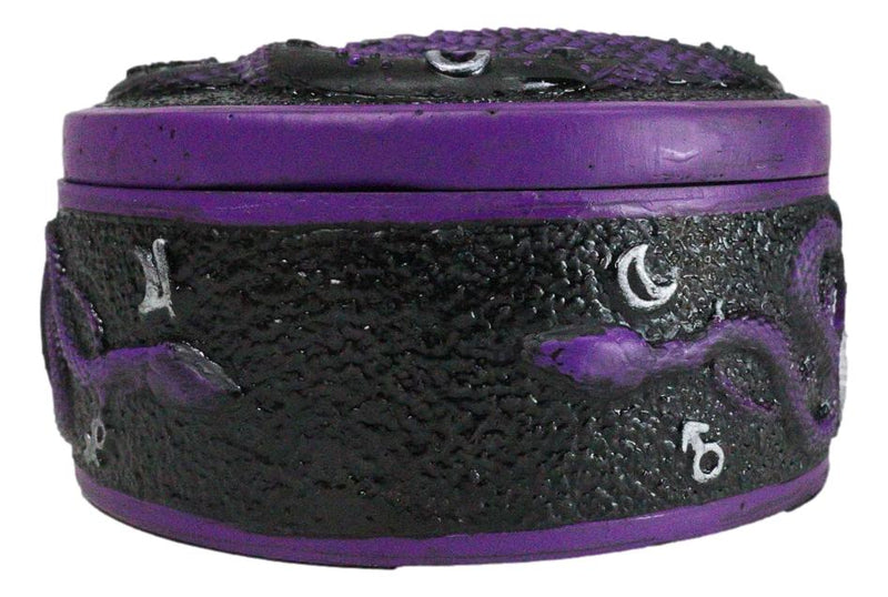 Wicca Occultic Alchemist Snake Serpent With Pentagram Small Trinket Box 4"D