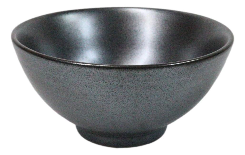 Pack Of 6 Black Tetsu Kesho Collection Small Rice Soup Appetizer Bowls 10oz