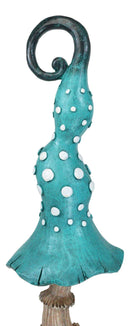 Enchanted Fairy Garden Blue Spotted Crooked Toadstool Mushroom Figurine 17"H