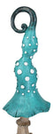 Enchanted Fairy Garden Blue Spotted Crooked Toadstool Mushroom Figurine 17"H