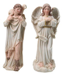 Christmas Nativity Mary Joseph Jesus Wise Men Angel 11 Pc Figurines Off White 8"